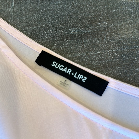 Sugarlips Avalon One Shoulder Waist Tie Satin Top size S Assymetrical - Picture 4 of 9